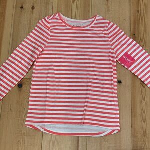 Fab Kids Coral Striped Long Sleeve Top